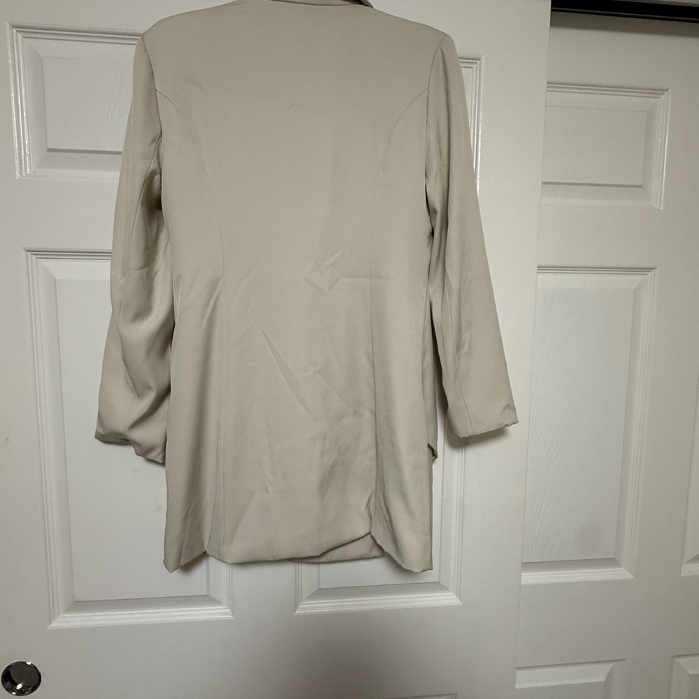 Women's Cream Blazer Mini Dress - Tailored Double-Breasted Style - Picture 7 of 7